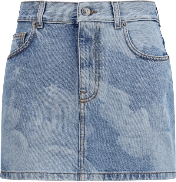 Fusta Angel-print denim mini Skirt