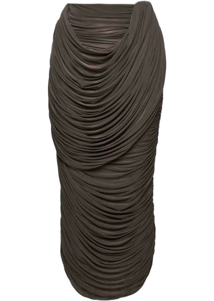 Fusta Draped silk midi Skirt