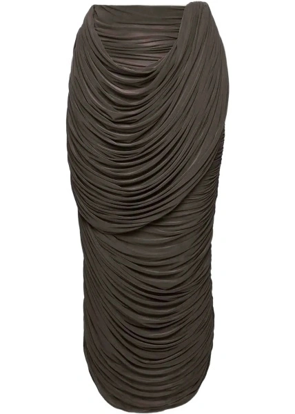 Fusta Draped silk midi Skirt