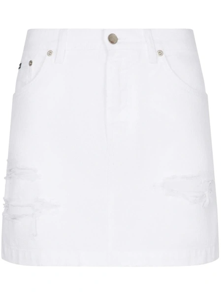 Fusta drepte Dolce & Gabbana alba