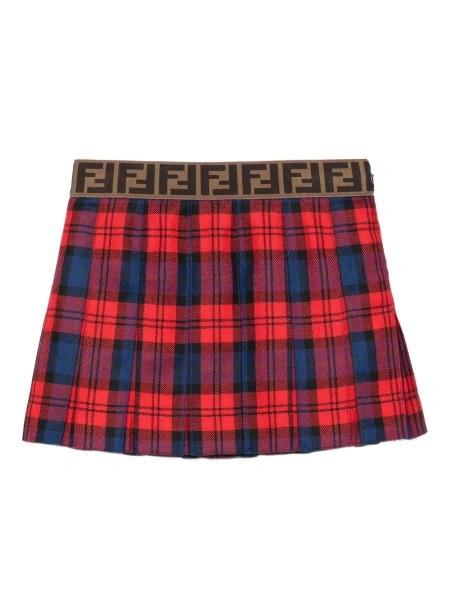 Fusta Fendi rosie din lana si poliamida