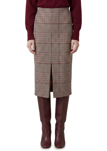 Fusta Glen Plaid Midi Skirt