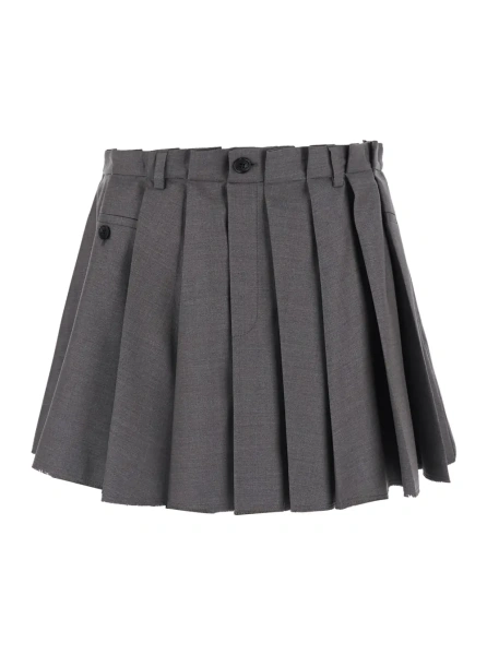 Fusta Gray Skirt with Tech Fabric Details
