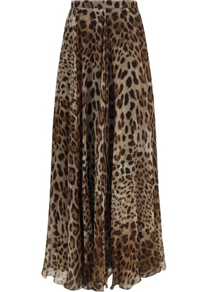 Fusta Leopard-print chiffon Skirt