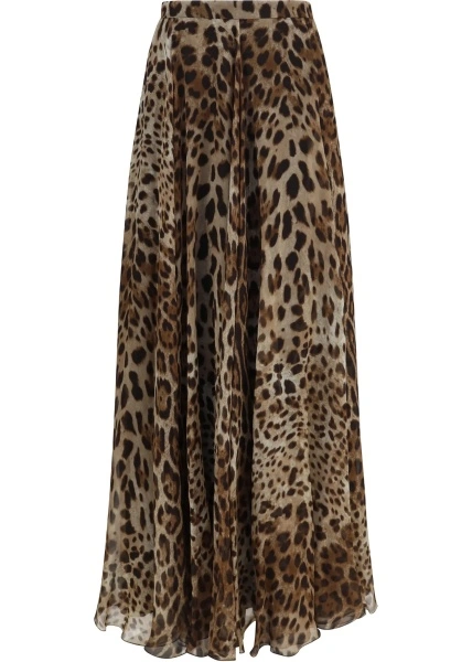 Fusta Leopard-print chiffon Skirt