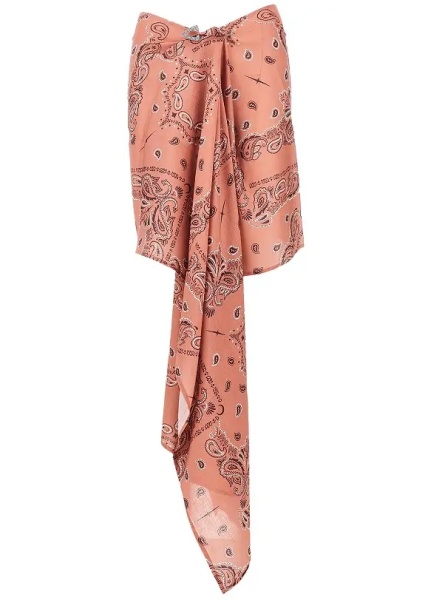 Fusta Mini sarong skirt with brooch