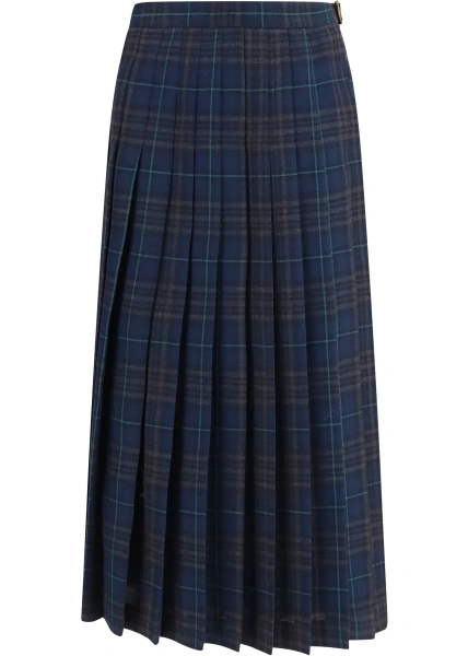 Fusta Pleated check wool-blend Skirt