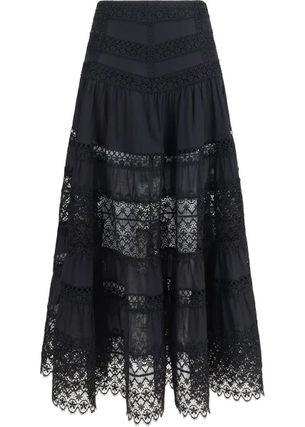 Fusta Serza long Skirt in cotton voile