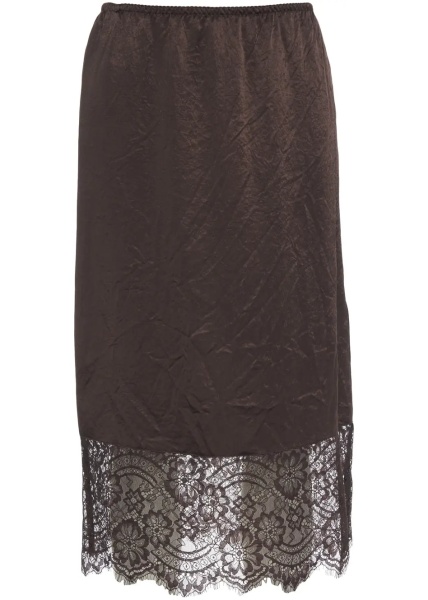 Fuste Satin skirt with lace details