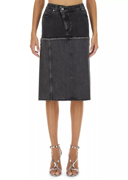 Fuste Two-Tone Denim Skirt