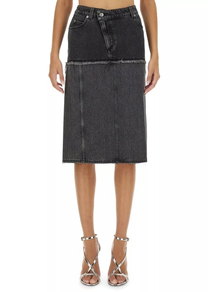Fuste Two-Tone Denim Skirt