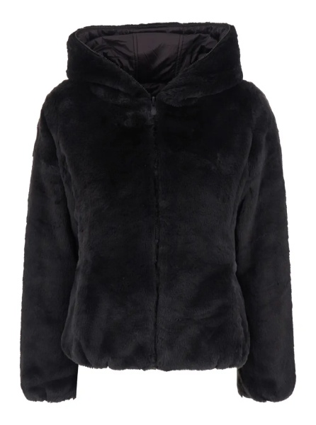 Geaca de Iarna Down jacket LAILA FURY reversible with high collar and pockets Brown Woman
