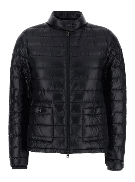Geaca de Iarna Down jacket with Stand-up collar and front pockets in Tech Fabric Black Women