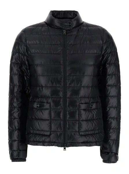 Geaca de Iarna Down jacket with Stand-up collar and front pockets in Tech Fabric Black Women