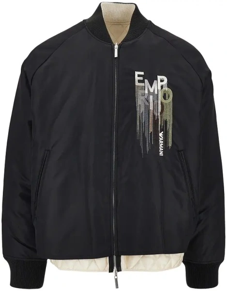 Geaca de iarna Emporio Armani neagra din nylon