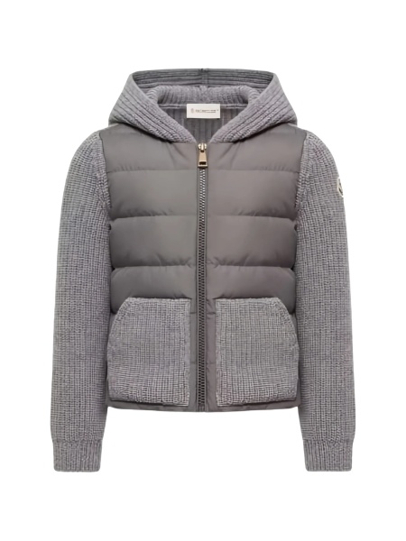 Geaca de iarna Moncler gri din polyester