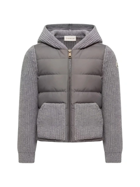 Geaca de iarna Moncler gri din polyester