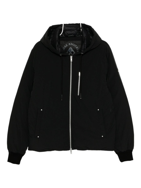 Geaca de iarna Moose Knuckles neagra din elastan si nylon