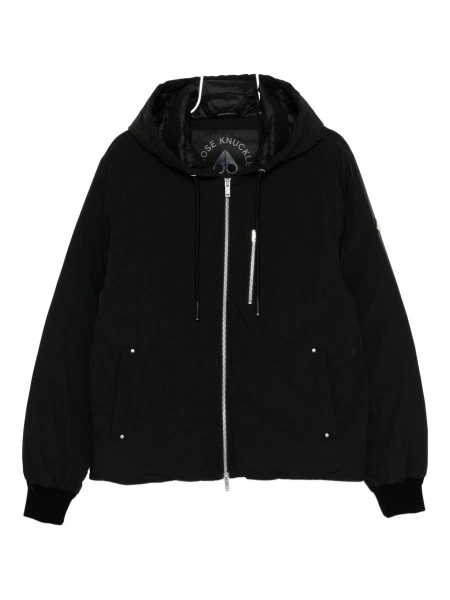 Geaca de iarna Moose Knuckles neagra din elastan si nylon