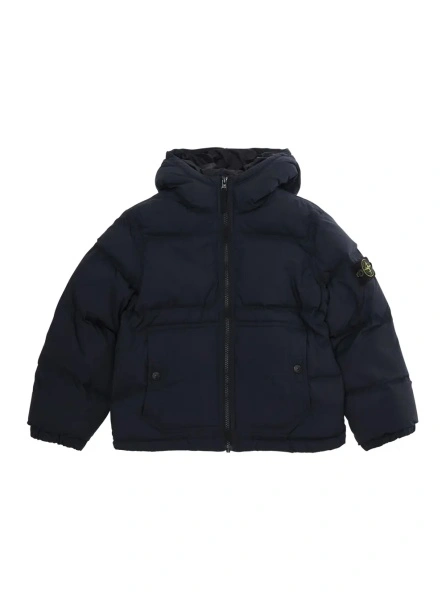 Geaca de Iarna Short Parka with Hood and Pockets, Tech Fabric, Blue, Unisex