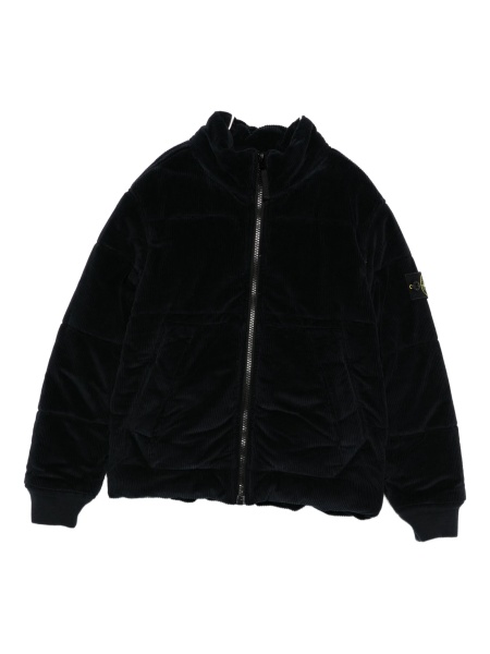Geaca de iarna Stone Island neagra din bumbac si polyester