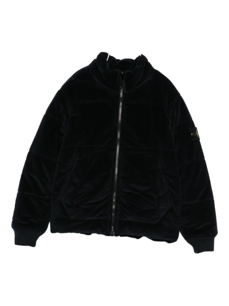 Geaca de iarna Stone Island neagra din bumbac si polyester