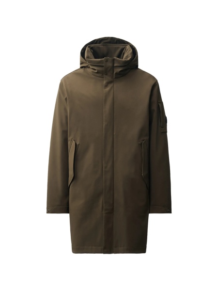 Geaca Parka C.P. Company verde din poliester reciclat si spandex/elastan