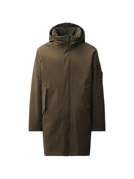 Geaca Parka C.P. Company verde din poliester reciclat si spandex/elastan