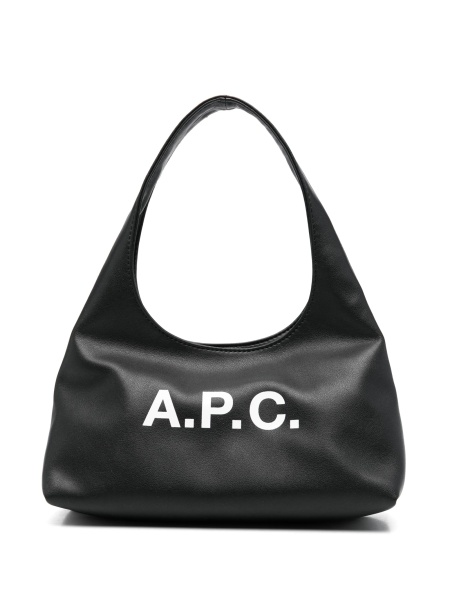 Geanta de mana A.P.C. neagra din poliuretan si corbonat
