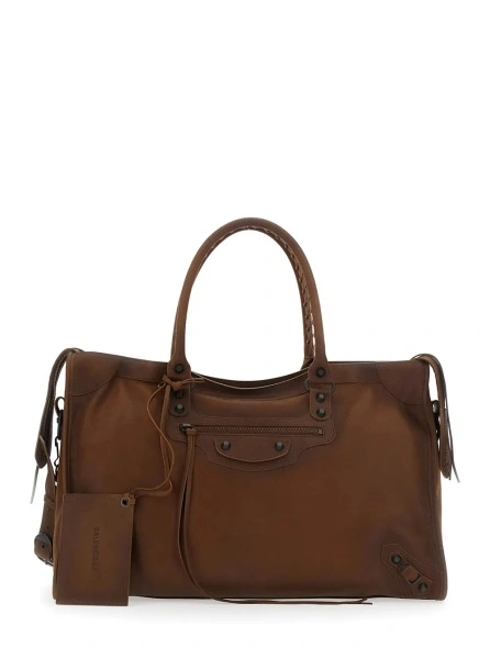 Geanta de mana Balenciaga maro din piele