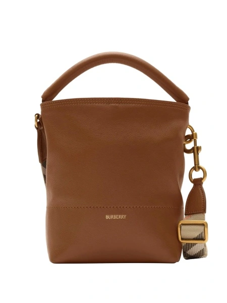 Geanta de mana Burberry maro din piele