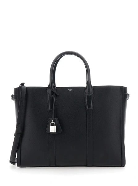 Geanta de mana Céline neagra din piele 'Cabas'
