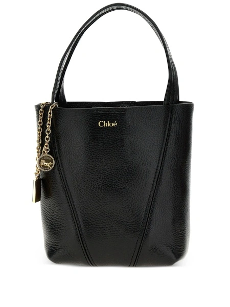 Geanta de mana Chloe neagra din piele