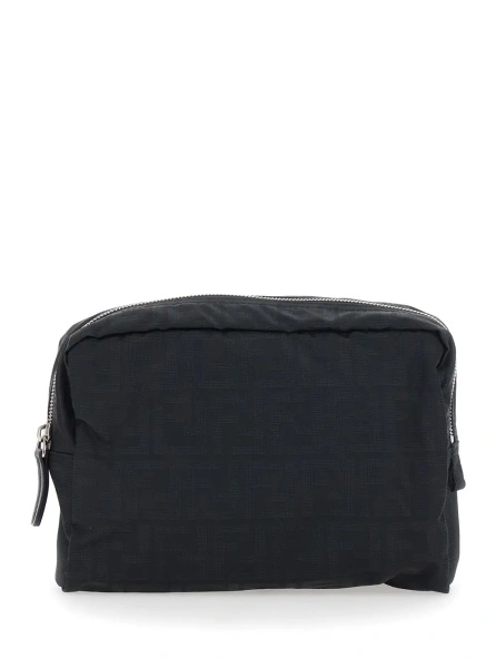 Geanta de mana Fendi neagra din canvas FF