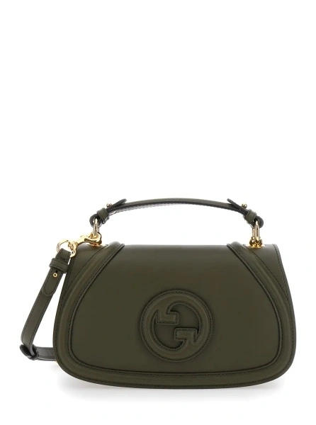 Geanta de mana Gucci 'Blondie' verde din piele