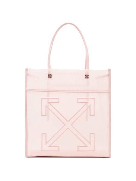 Geanta de mana Off-White roz din plasa
