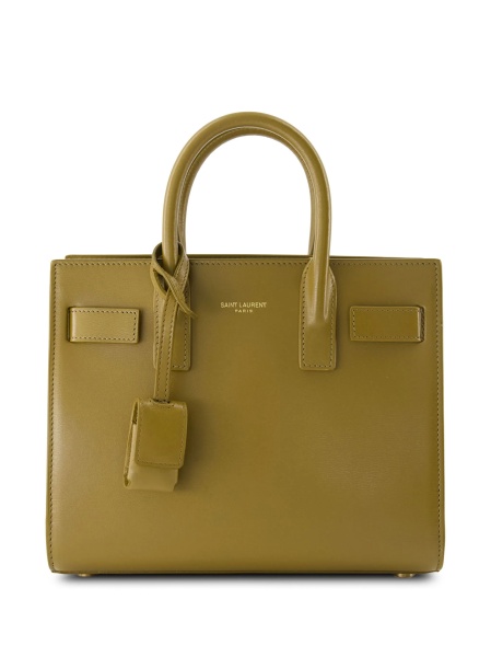 Geanta de mana Saint Laurent Sac De Jour verde din piele si alama