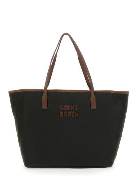 Geanta de mana Shopper bag with Tech Fabric details and green color for women