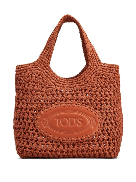 Geanta de mana TOD'S maro din material textil si piele