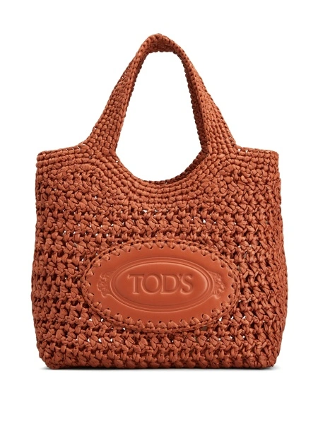 Geanta de mana TOD'S maro din material textil si piele
