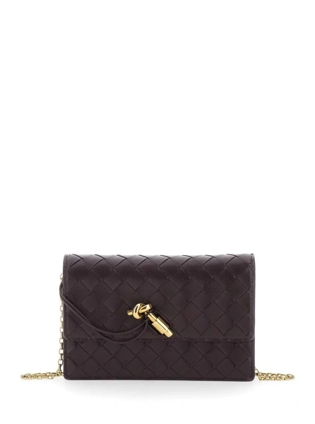 Geanta de umar Bottega Veneta 'Andiamo' mov din piele