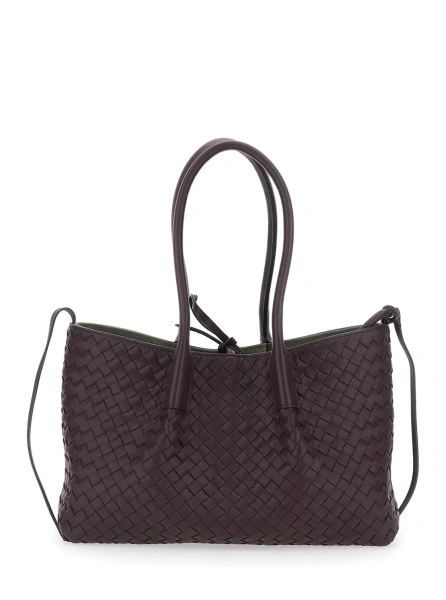 Geanta de umar Bottega Veneta mov din piele 'Pinacoteca'