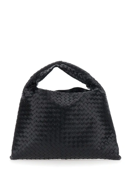 Geanta de umar Bottega Veneta neagra din piele