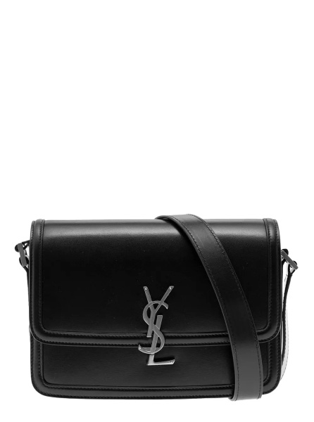 Geanta de umar 'Cassandre' Black Messenger Bag with Cassandre Detail in Smooth Leather Men