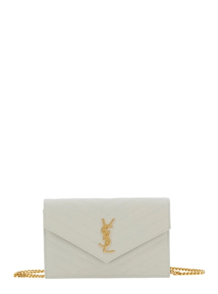 Geanta de umar Crossbody bag 'Louise' with Cassandre plaque on the front in White Leather for Women