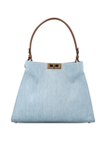 Geanta de umar Fendi albastra din bumbac organic si polyester