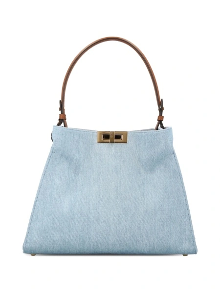 Geanta de umar Fendi albastra din bumbac organic si polyester