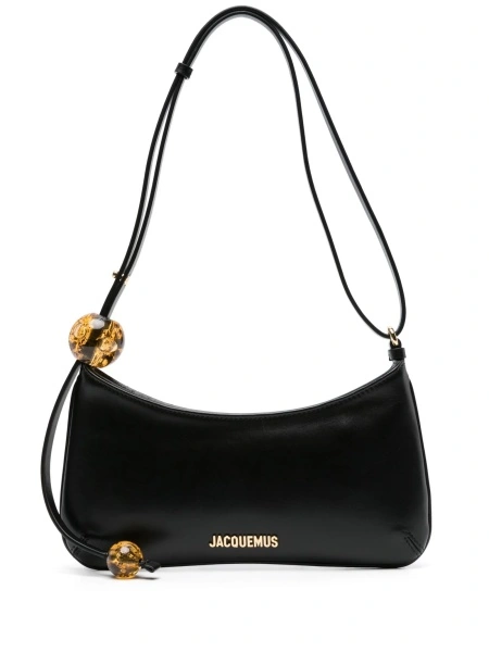 Geanta de umar JACQUEMUS Bisou neagra din piele