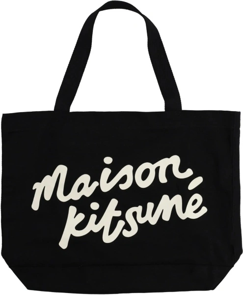 Geanta de umar MAISON KITSUNÉ Borsa Tote Con Scritta