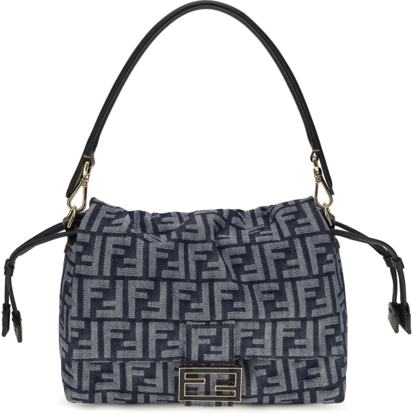 Geanta de umar Mamma Baguette Shoulder Bag in FF jacquard denim